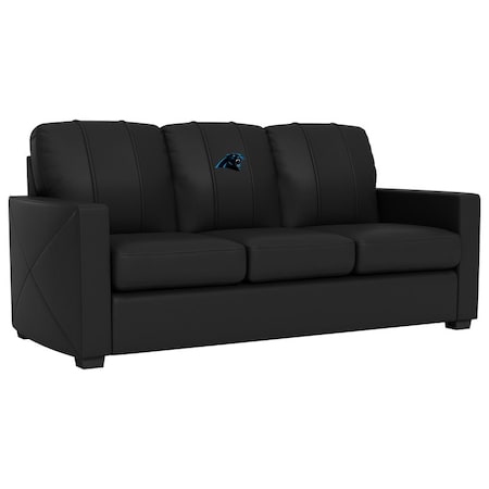 Dreamseat Silver Sofa with Carolina Panthers Primary Logo XZ7759001SOCDBK-PSNFL20020